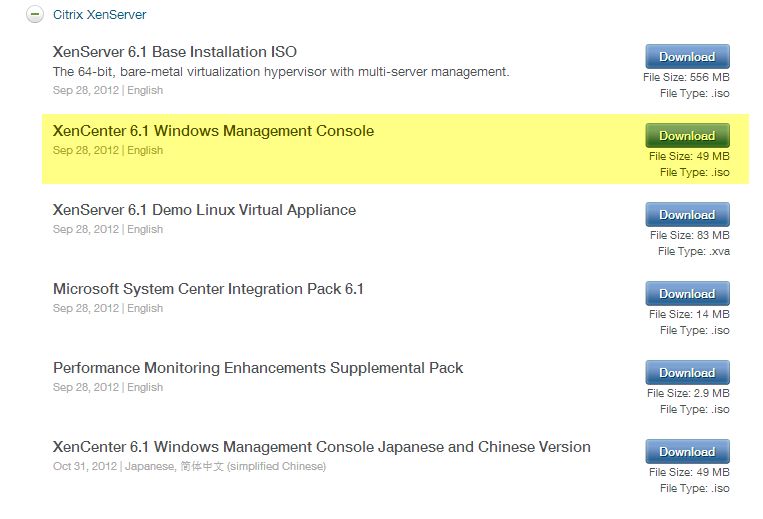 XenCenter 6.1 Windows Management Console download